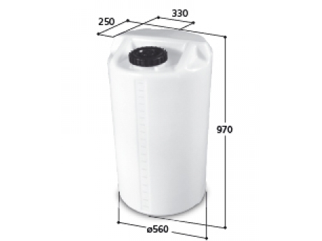 200 litran elintarvikelaatuinen vesisäiliö. kierrekansi 150 mm, valmiit läpiviennit 2kpl