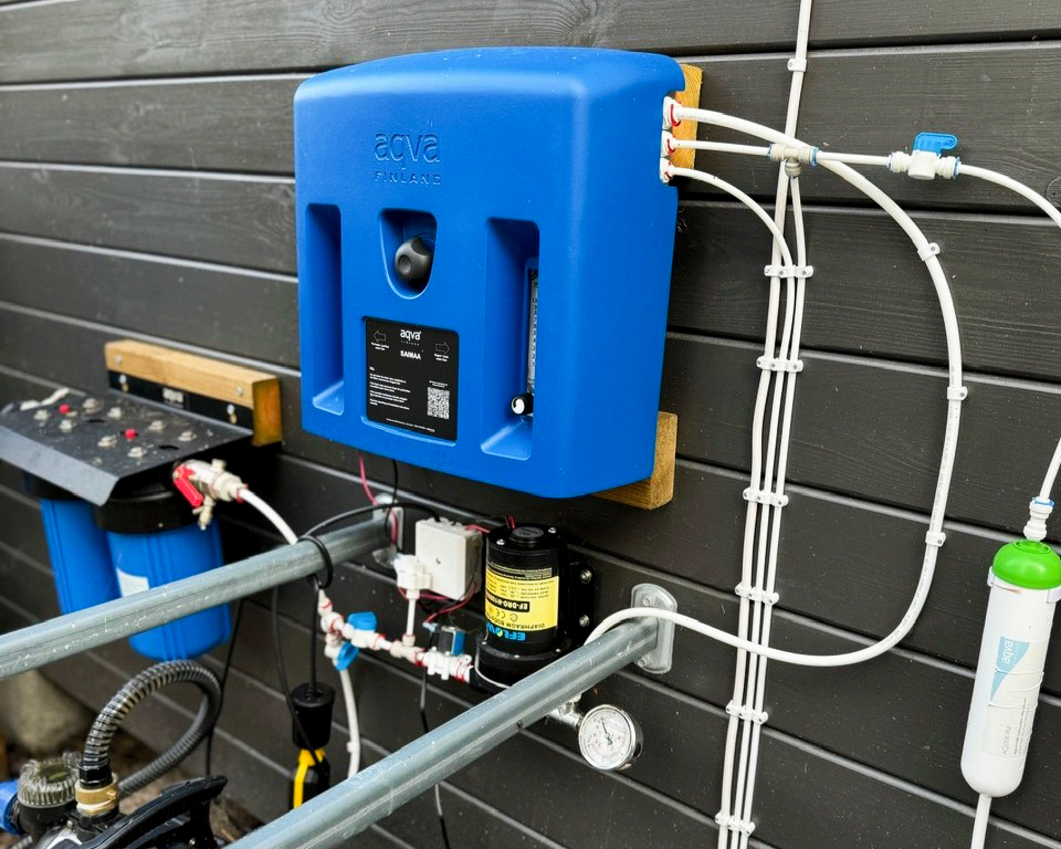 AQVA SAIMAA MINI asennettuna ulkoseinään