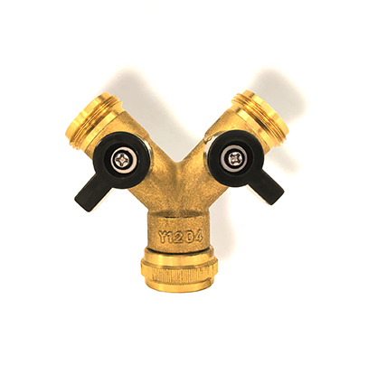 3/4 inch Y connector with closing valves 