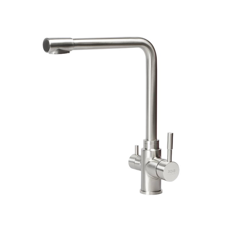 AQVA SINA 3-way faucet stainless steel for  purified, hot and cold water