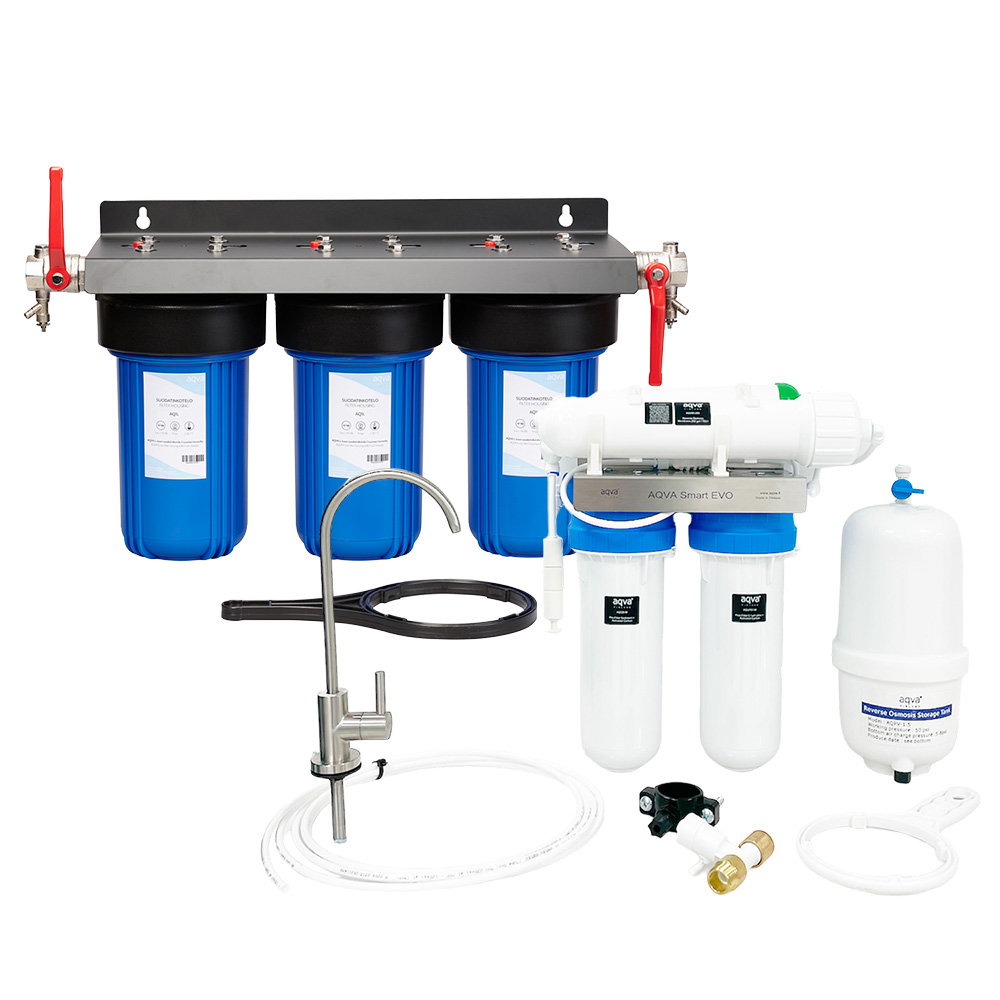 AQVA Smart EVO+ -paketti juoma- ja käyttöveden puhdistamiseen, L-koko