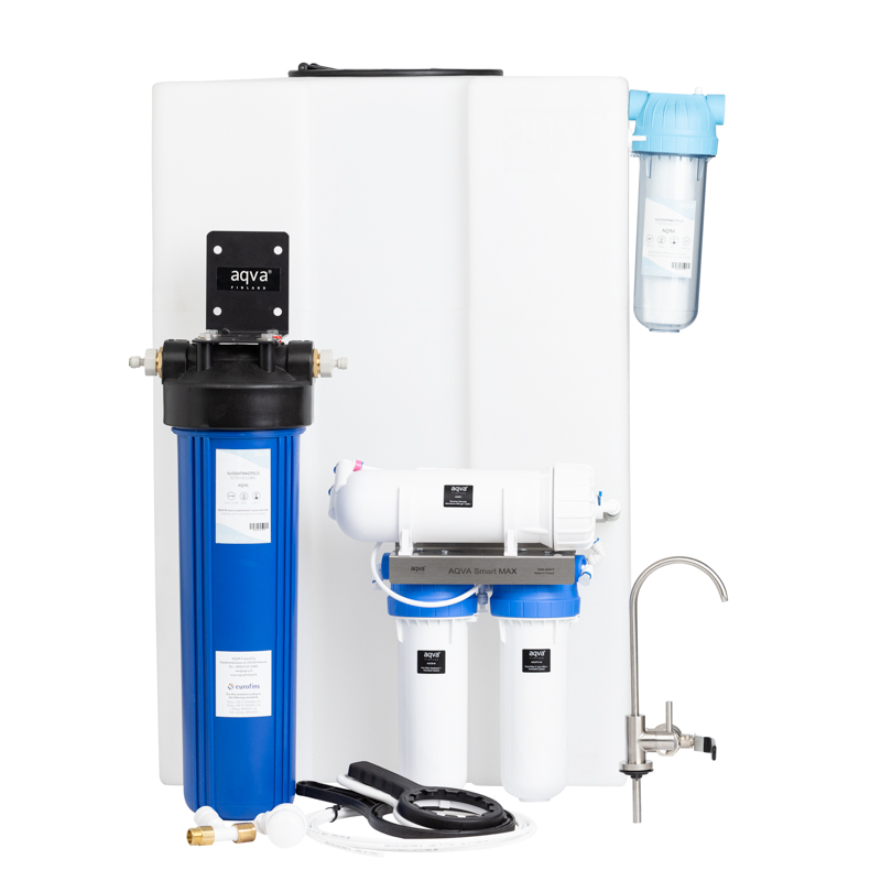 AQVA Smart MAX -käänteisosmoosipaketti, juoma- ja käyttöveden puhdistamiseen