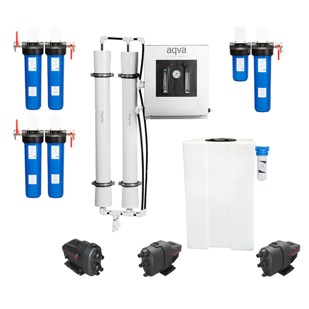 AQVA AHTI Reverse Osmosis System, 100 L/h pure water, inc.185L water tank