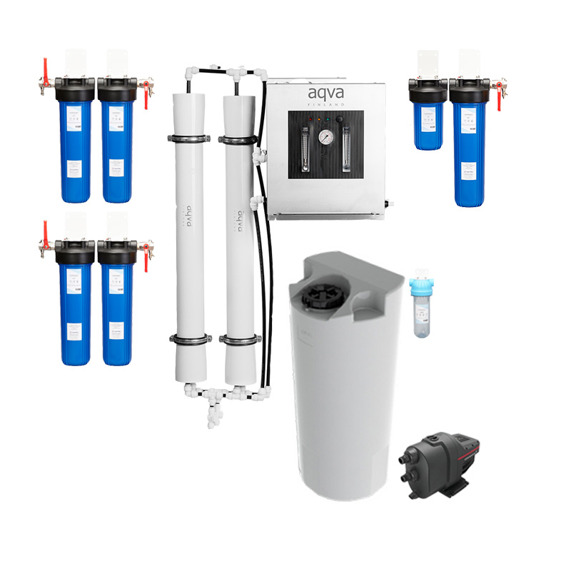 AQVA AHTI L -käänteisosmoosipaketti, juoma- ja käyttöveden puhdistamiseen, 300 L/h