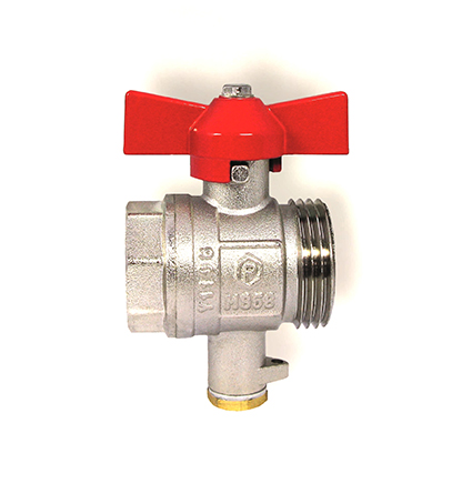 Closing valve with 1 inch male connector - 3/4 inch female connector